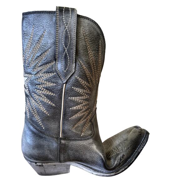 NEW Golden Goose Low Wish Star Boots 🖤 Black Leather with Silver Star | Size 36 - Picture 1 of 10